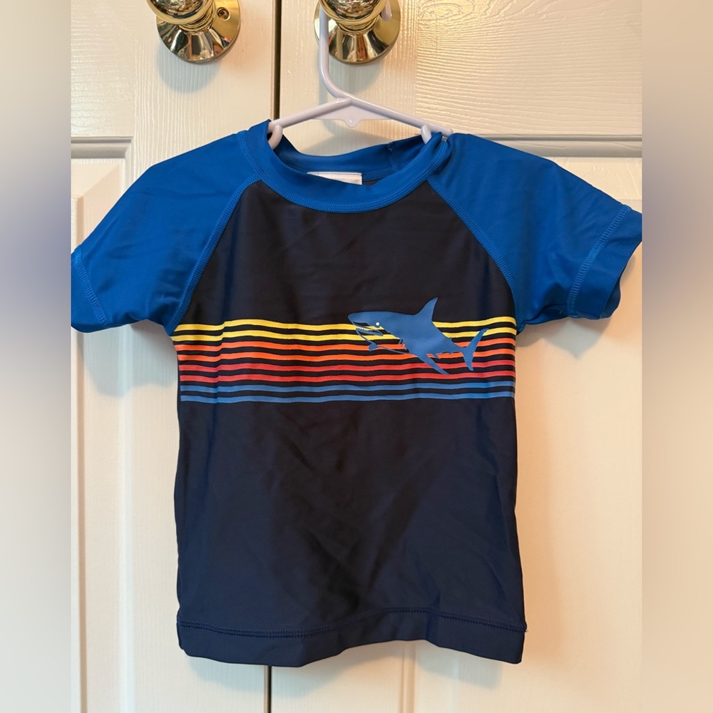 Hanna Andersson Kids Blue Shark Swim Rashguard